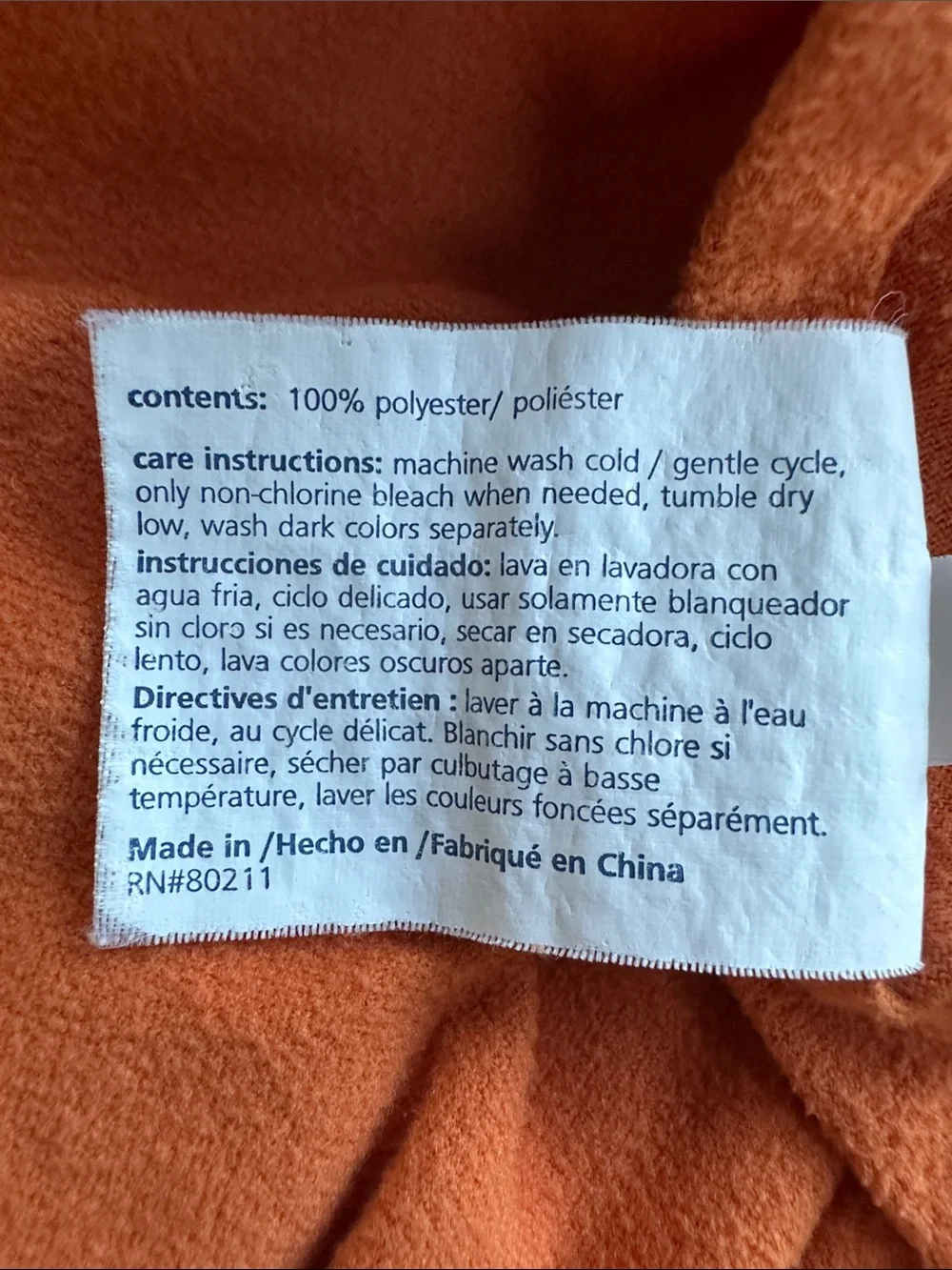 Shavel Orange Blanket for Twin Ex Bed